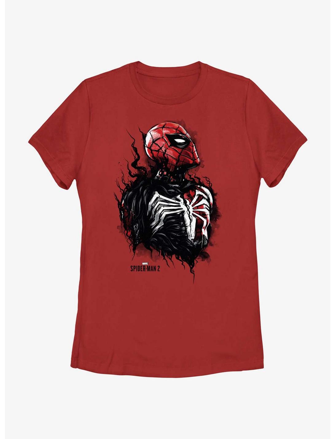 Marvel Spider-Man 2 Game Spider-Man Venom Transformation Womens T-Shirt, RED, hi-res