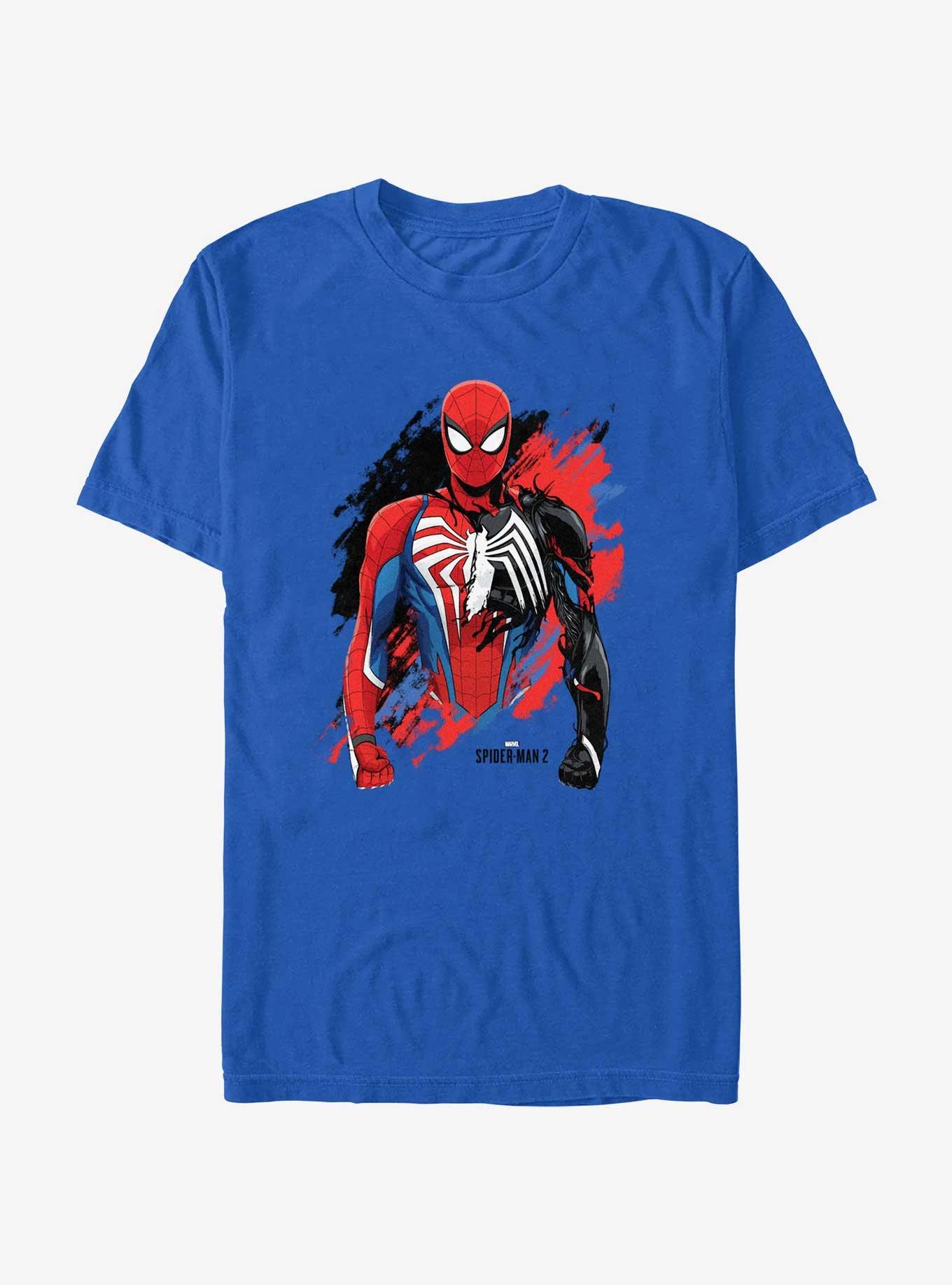 Marvel Spider-Man 2 Game Spider-Man Venom Morph T-Shirt, ROYAL, hi-res