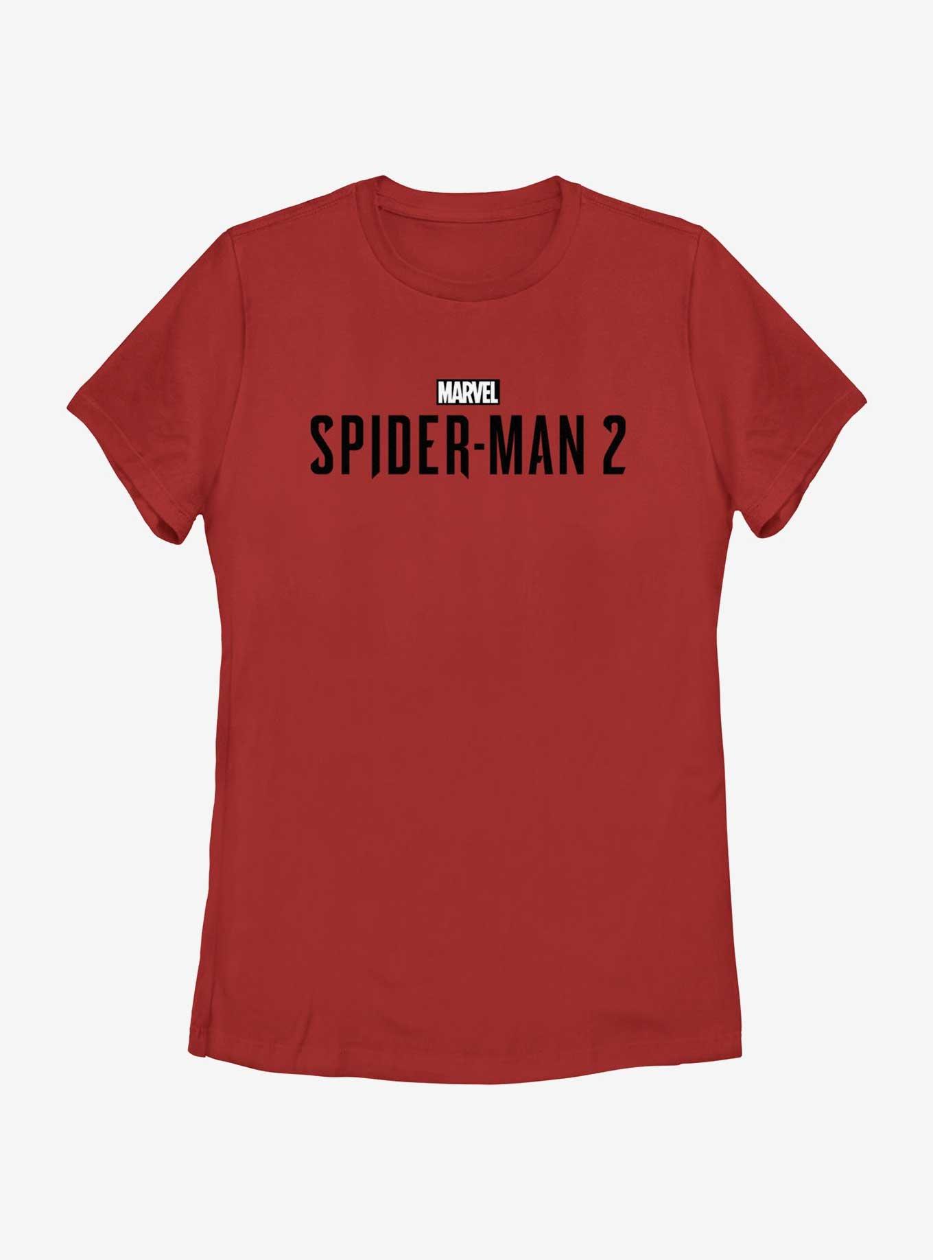 Marvel Spider-Man 2 Game Black Logo Womens T-Shirt, RED, hi-res