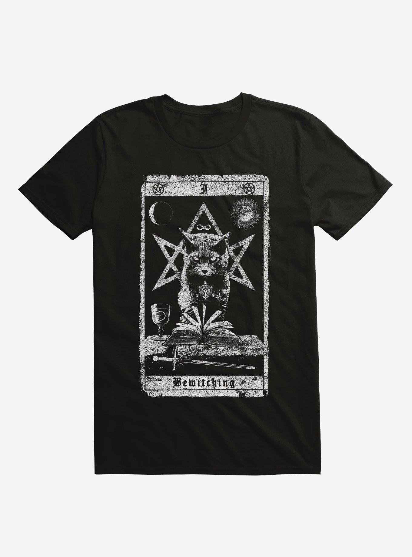 Bewitching Occult Cat T-Shirt, BLACK, hi-res