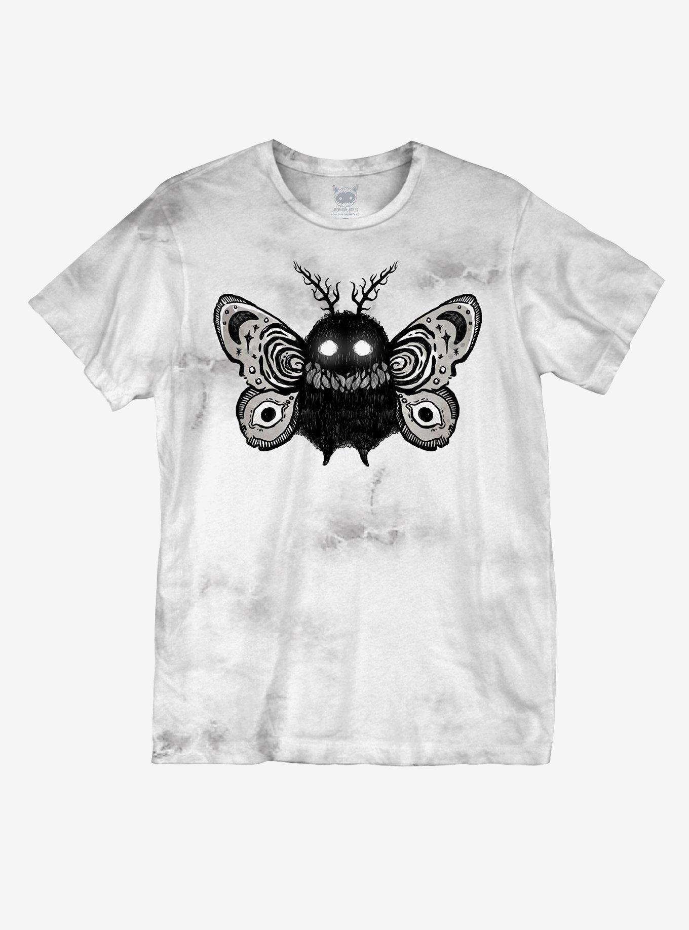 Moth Creature Tie-Dye Boyfriend Fit Girls T-Shirt By Guild Of Calamity, MULTI, hi-res