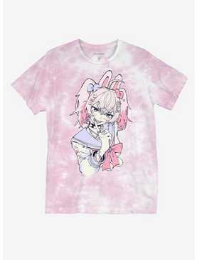 Pink Bunny Sailor Tie-Dye Boyfriend Fit Girls T-Shirt By Animebae, , hi-res