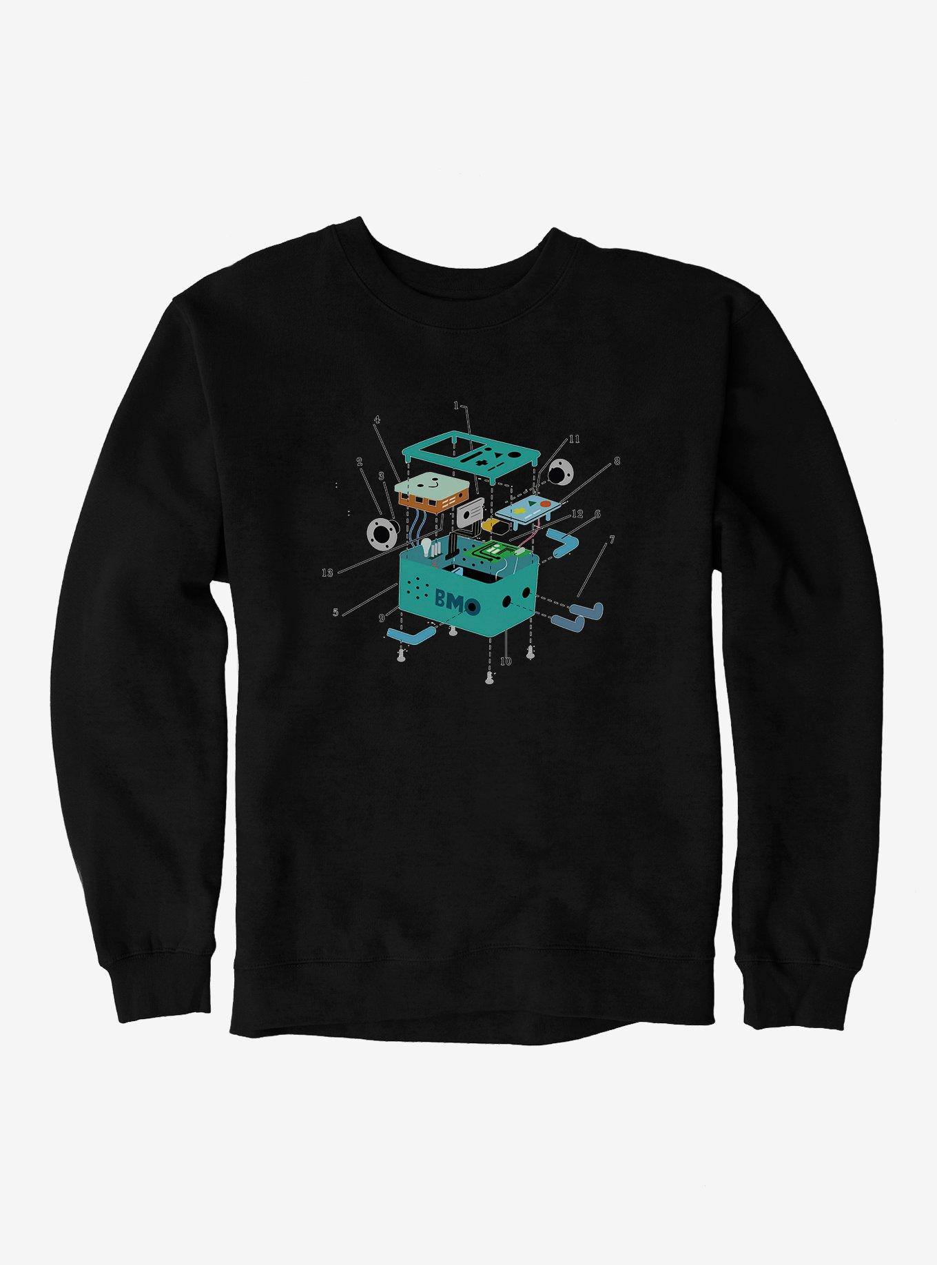 Adventure Time BMO Manual Sweatshirt, BLACK, hi-res