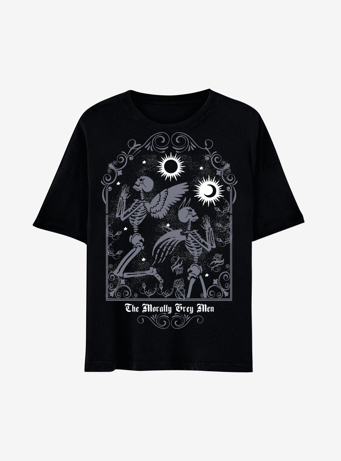 Skeleton Morally Grey Men Boyfriend Fit Girls T-Shirt, , hi-res