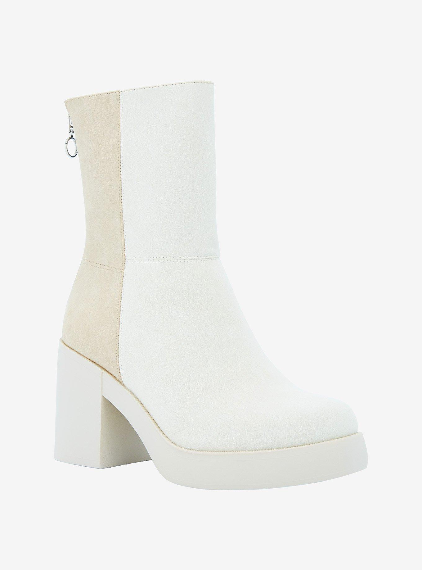 Dirty Laundry Cream & Taupe Color-Block Heel Boots, MULTI, hi-res