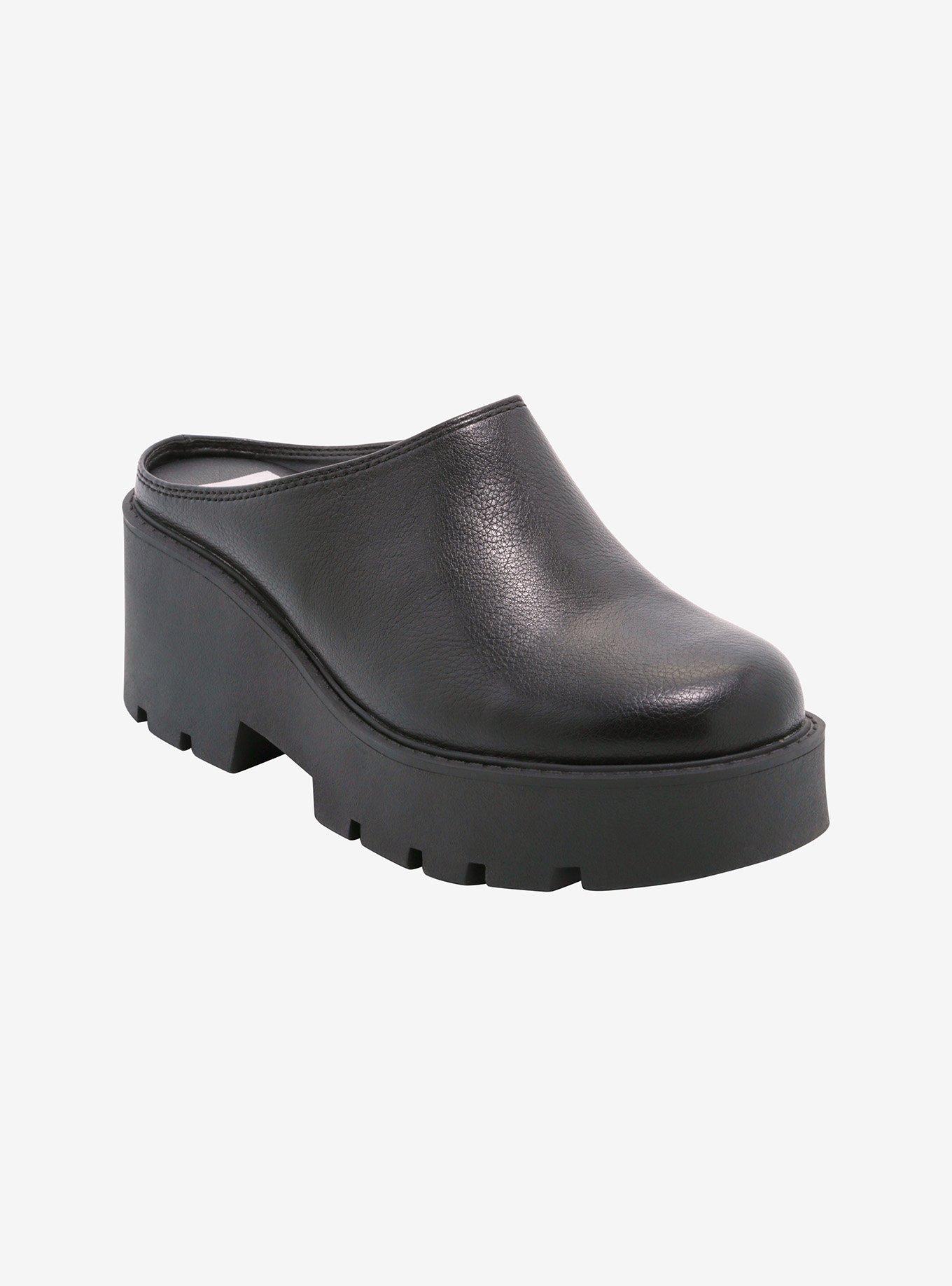Dirty Laundry Black Faux Leather Platform Mules, MULTI, hi-res