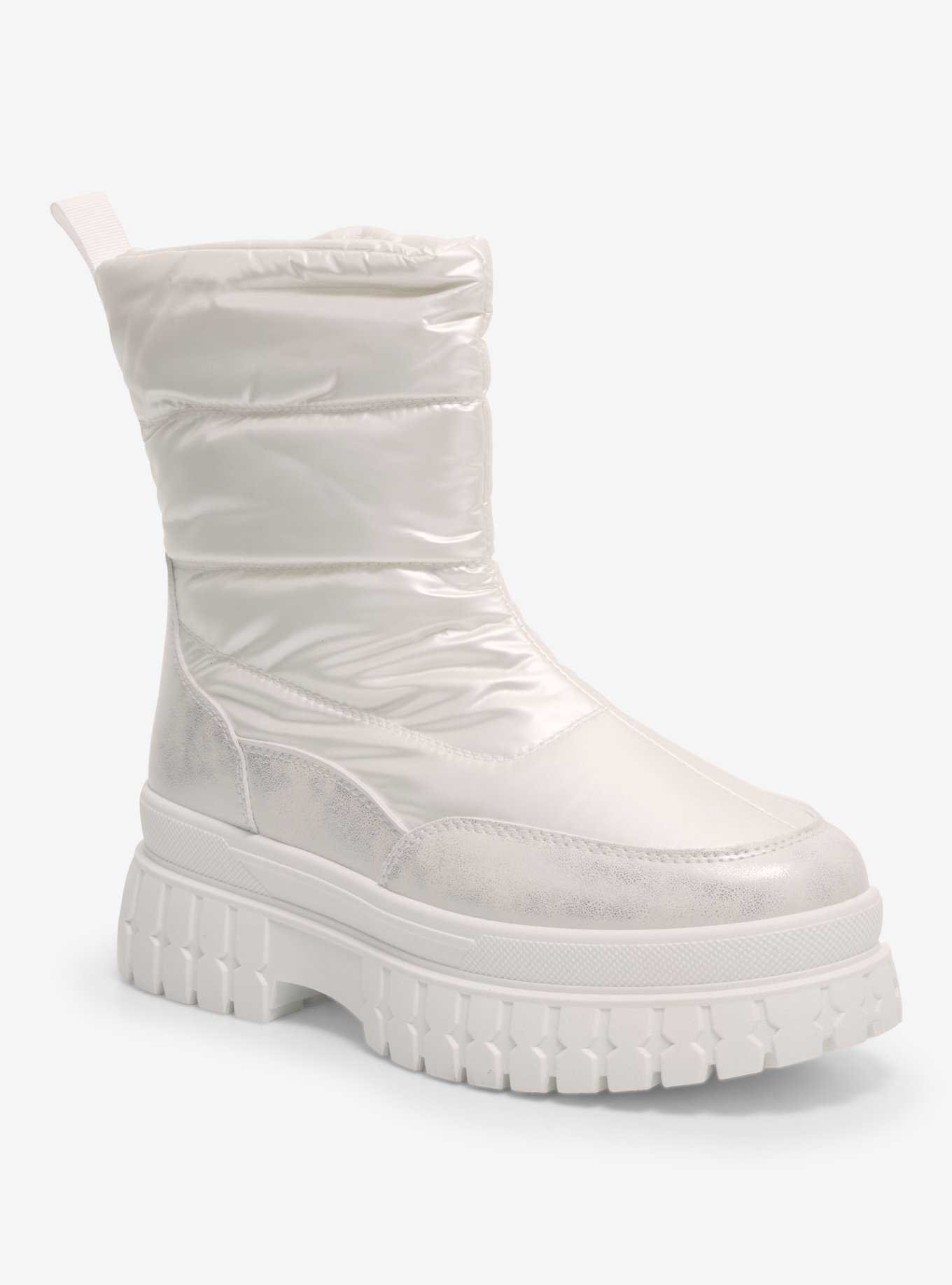 Dirty Laundry White Puffer Chunky Boots, , hi-res