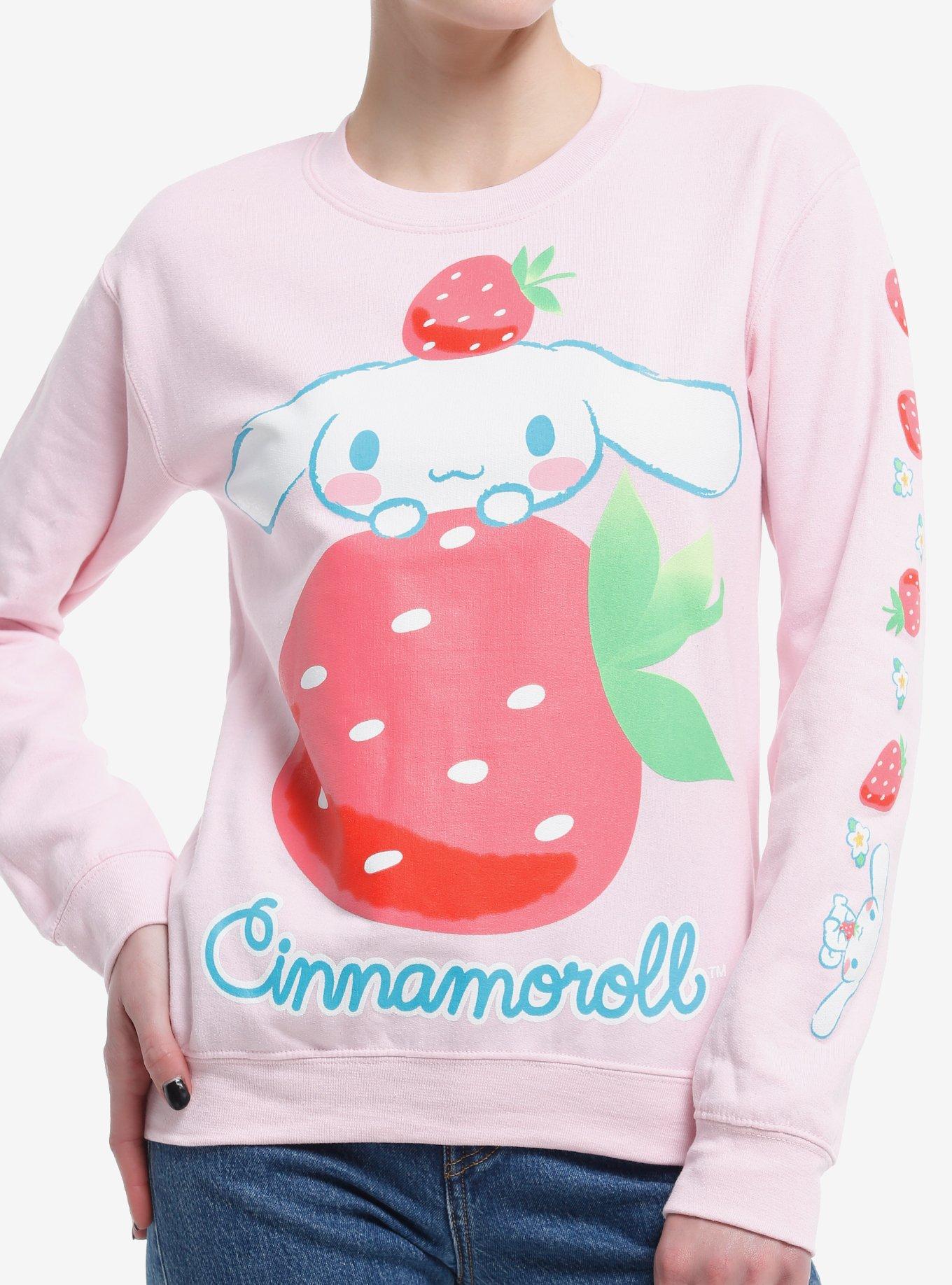 Cinnamoroll Strawberries Pink Girls Sweatshirt, , hi-res