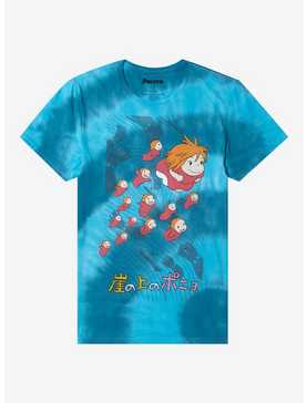 Studio Ghibli Ponyo Swim Blue Tie-Dye Boyfriend Fit Girls T-Shirt, , hi-res