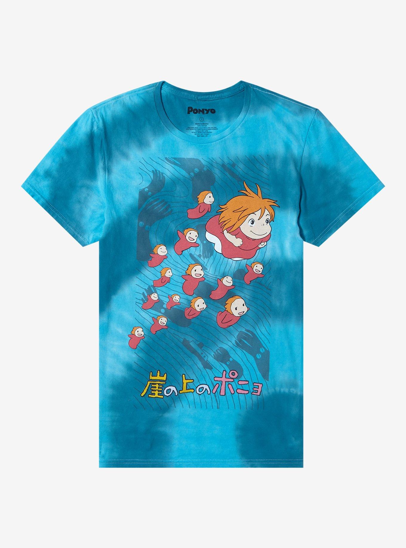 Studio Ghibli Ponyo Swim Blue Tie-Dye Boyfriend Fit Girls T-Shirt, , hi-res