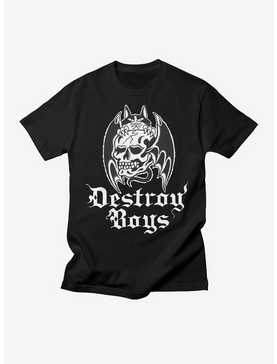 Destroy Boys Skull Cat Bat T-Shirt, , hi-res