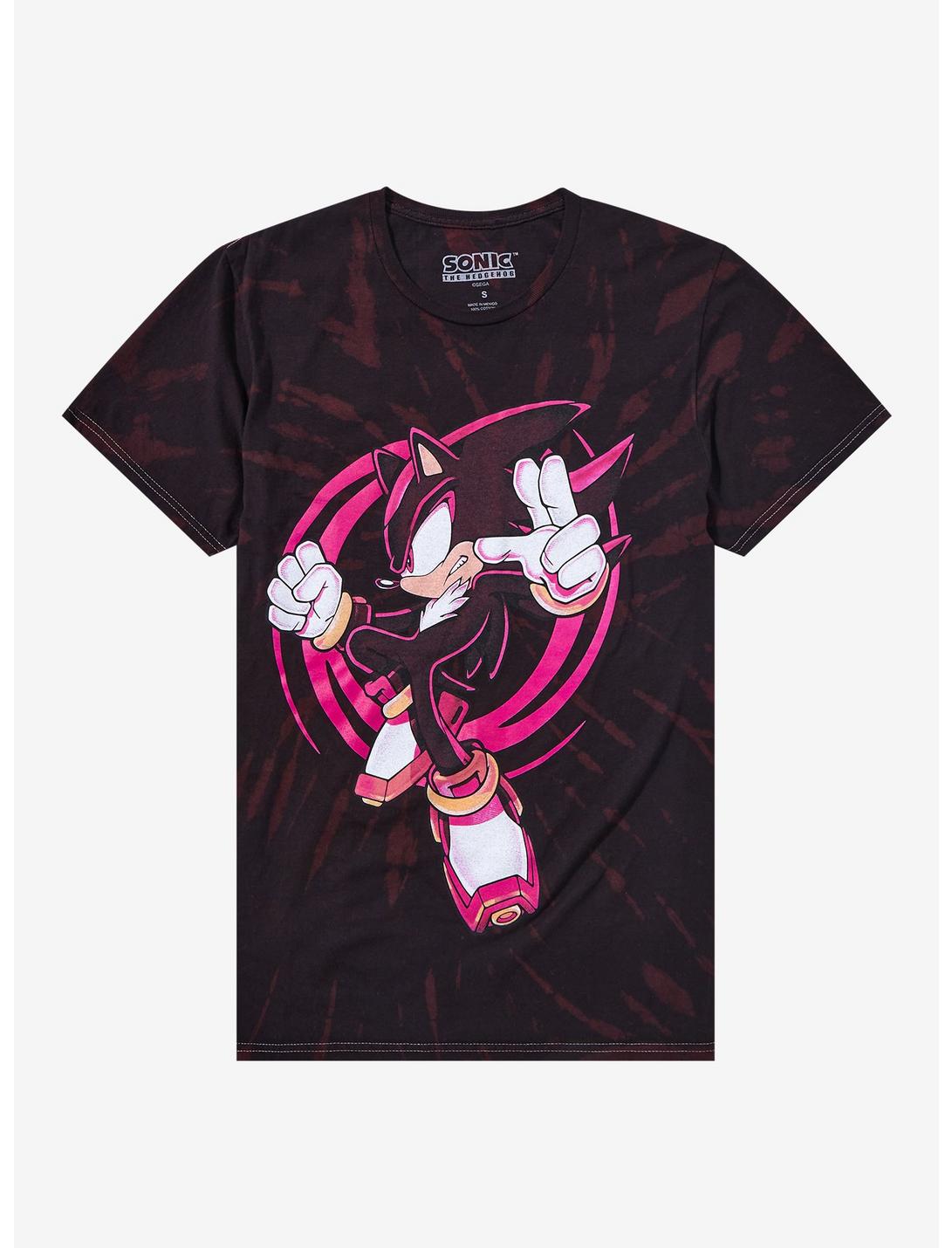 Sonic The Hedgehog Shadow Spiral Tie-Dye Boyfriend Fit Girls T-Shirt, MULTI, hi-res