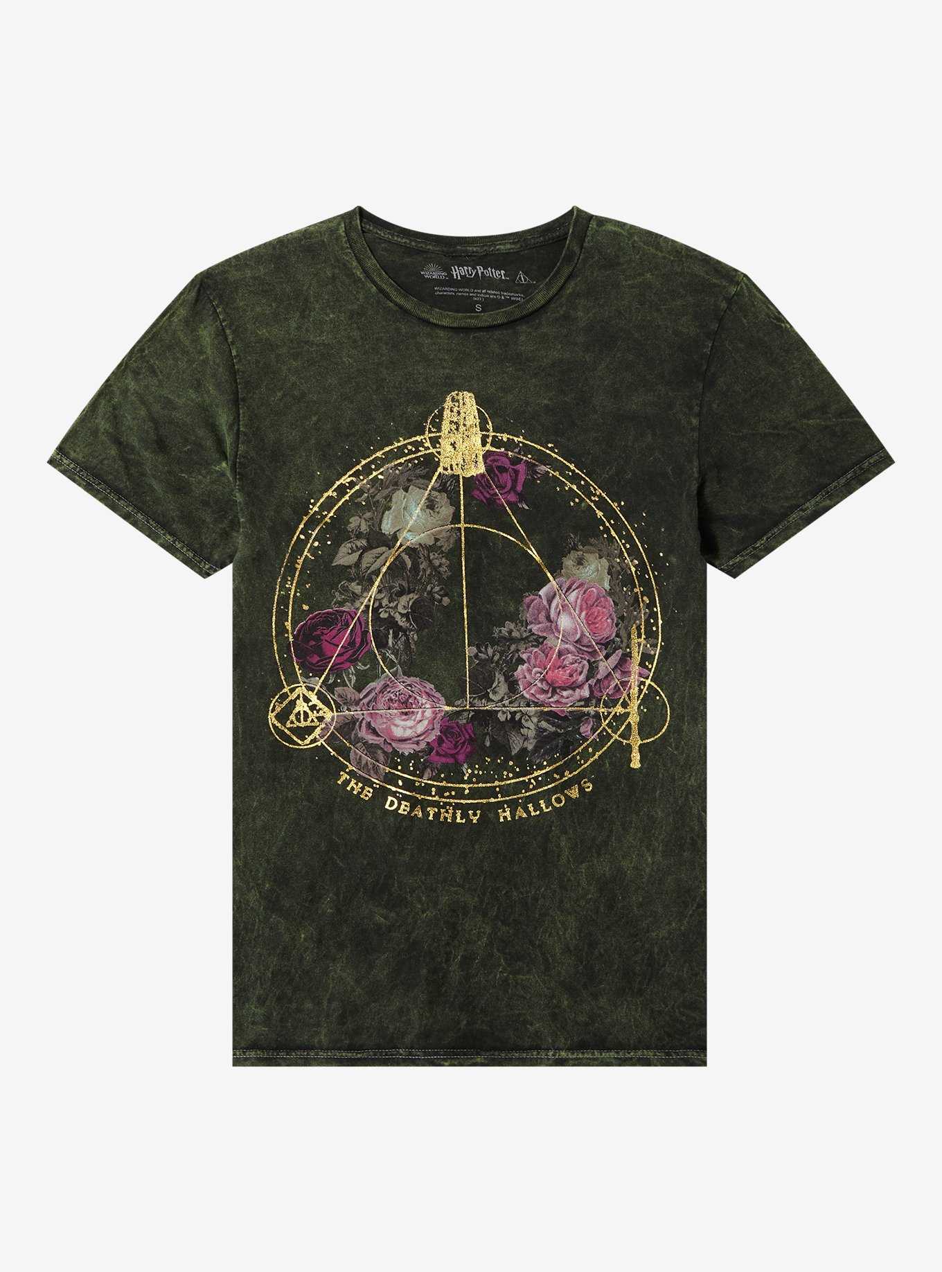 Harry Potter Floral Deathly Hallow Boyfriend Fit Girls T-Shirt, , hi-res