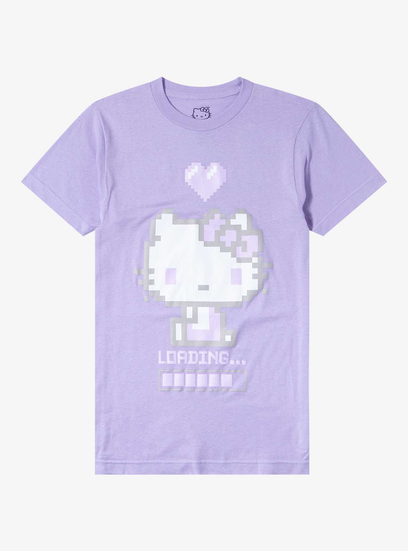 Hello Kitty Pixel Lavender Boyfriend Fit Girls T-Shirt, , hi-res