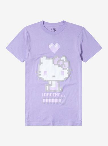 Hello Kitty Pixel Lavender Boyfriend Fit Girls T-Shirt | Hot Topic