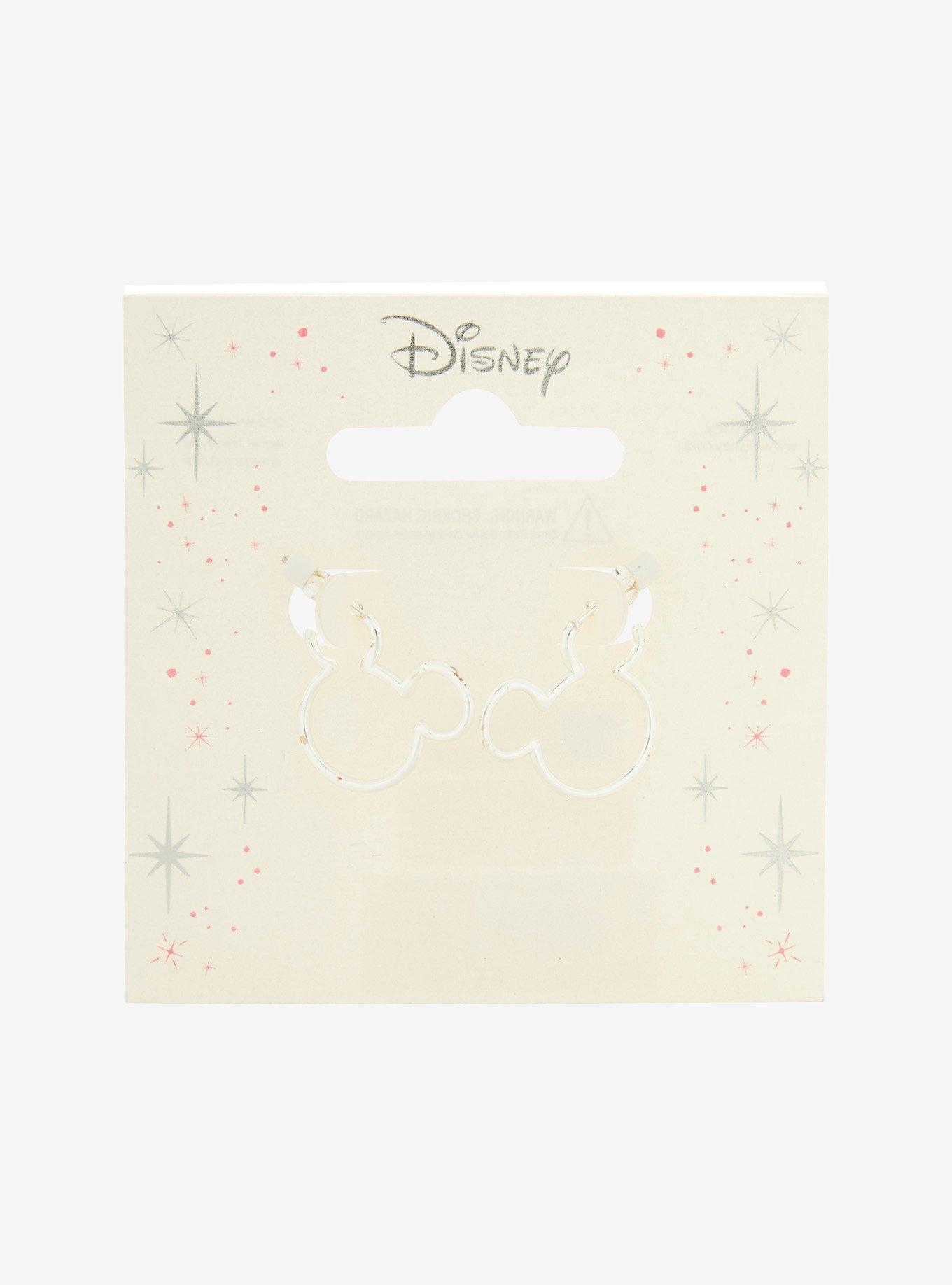 Jacmel Jewelry Disney Mickey Mouse Silver Silhouette Stud Earrings, , hi-res