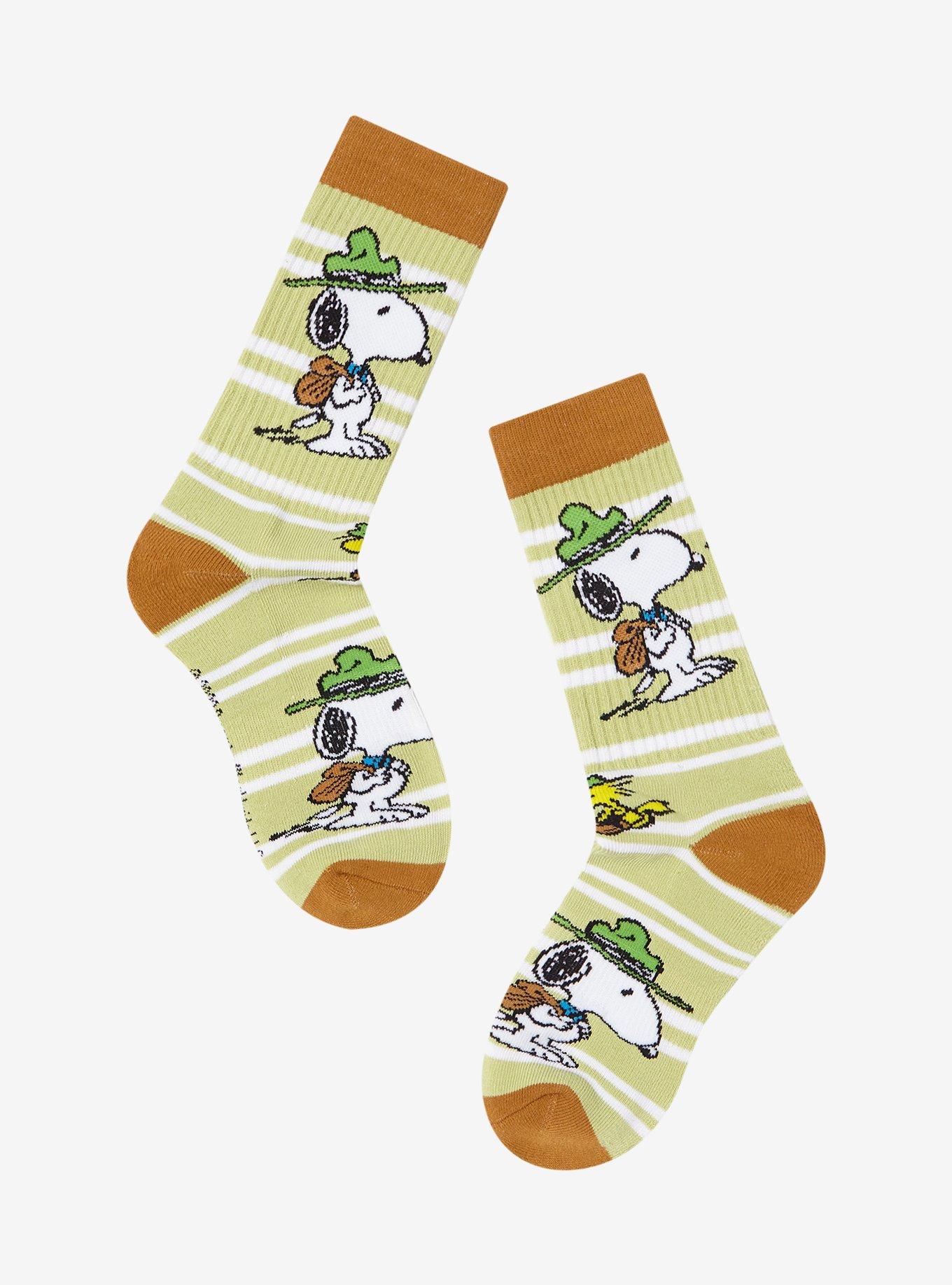 Peanuts Snoopy and Woodstock Scout Ringer Crew Socks - BoxLunch Exclusive, , hi-res