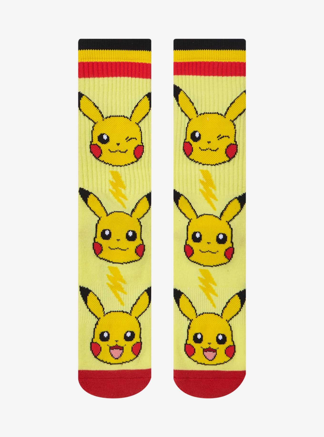 Pokémon Pikachu Faces Crew Socks - BoxLunch Exclusive, , hi-res