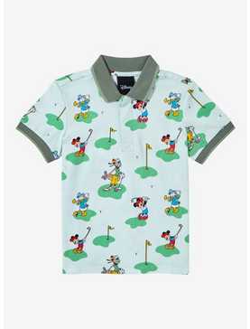 Disney Mickey Mouse and Friends Golfing Allover Print Toddler Polo Shirt — BoxLunch Exclusive, , hi-res