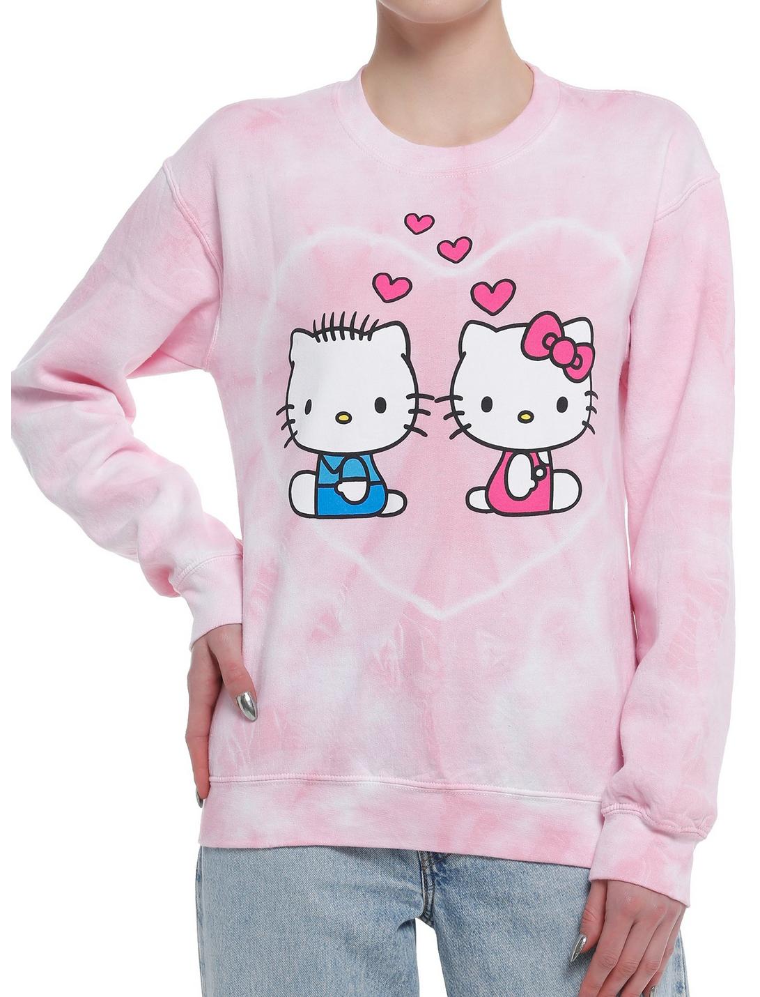 Hello Kitty & Dear Daniel Hearts Tie-Dye Girls Sweatshirt, MULTI, hi-res