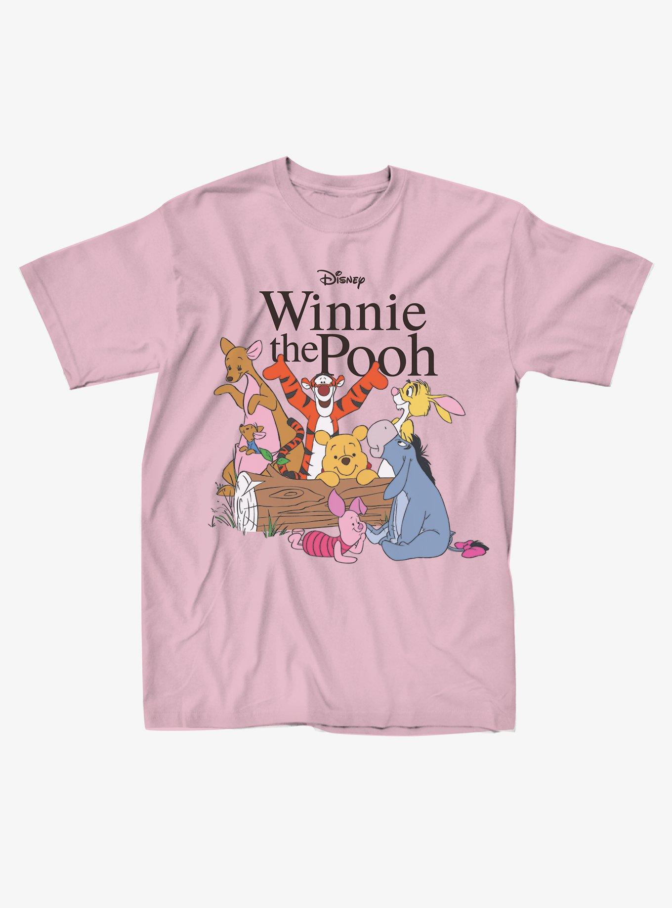 Disney Winnie The Pooh Group Pink Boyfriend Fit Girls T-Shirt | Hot Topic