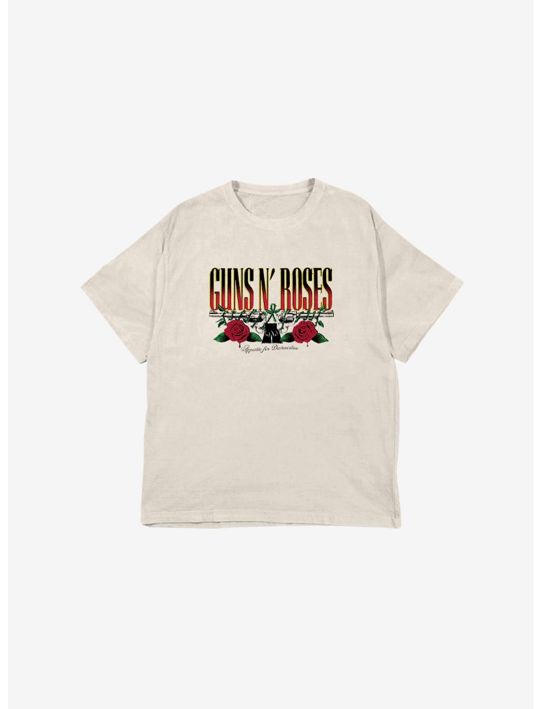 Guns N' Roses Logo Boyfriend Fit Girls T-Shirt, NATURAL, hi-res