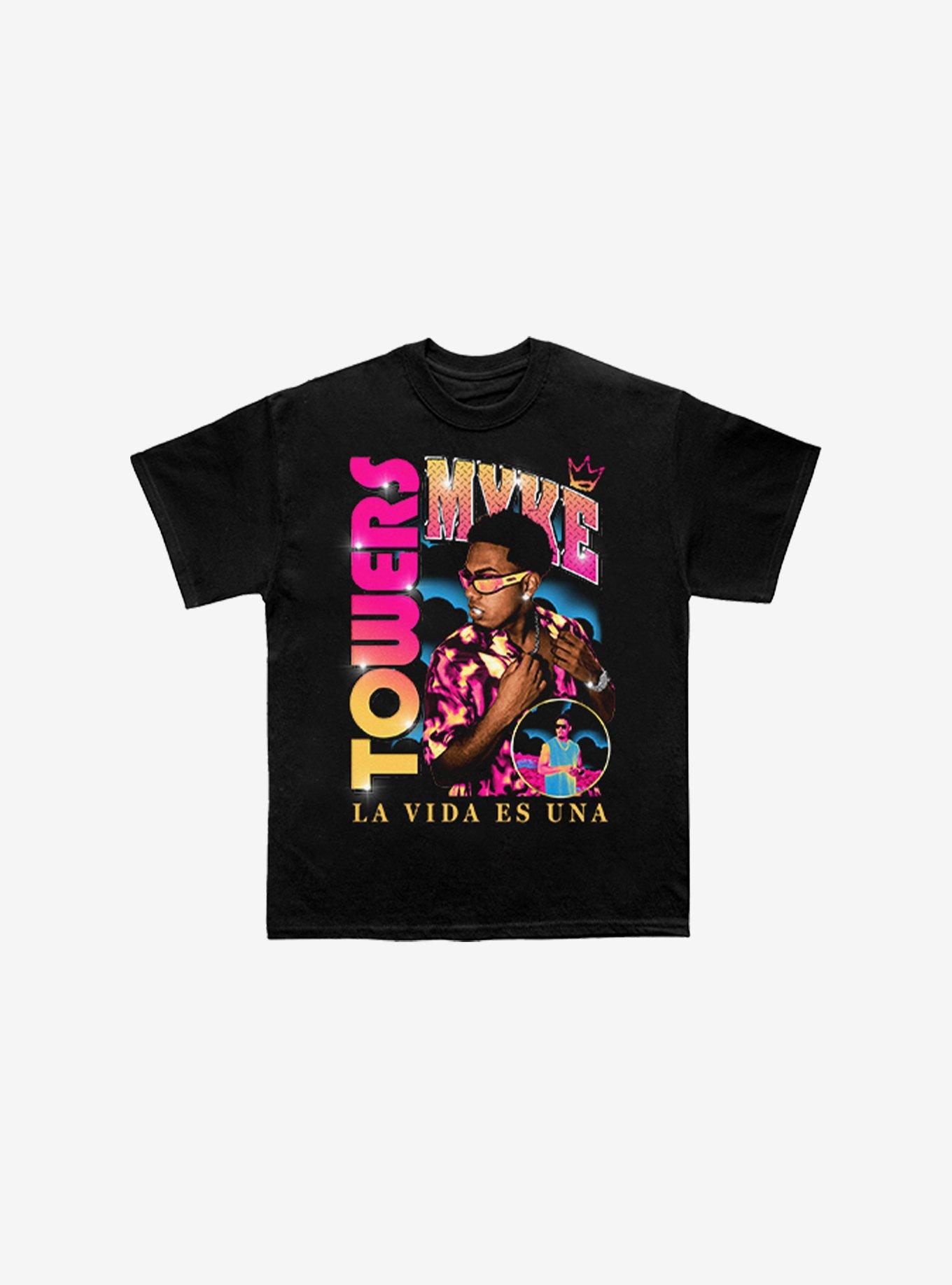 Myke Towers La Vida Es Una Boyfriend Fit Girls T-Shirt, BLACK, hi-res