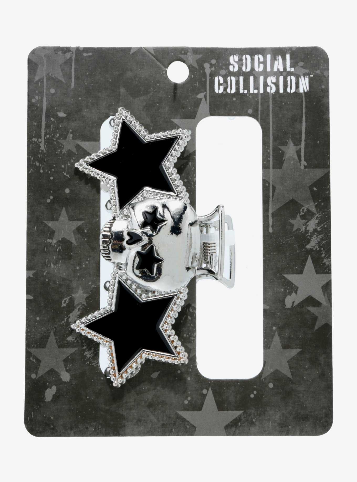Social Collision® Skull Star Rhinestone Claw Hair Clip, , hi-res