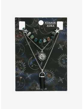 Cosmic Aura Celestial Stone Layered Necklace, , hi-res