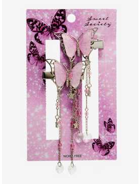 Sweet Society Pink Charm Butterfly Hair Clip Set, , hi-res
