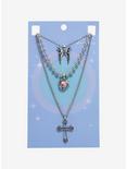 Sweet Society Bling Heart Butterfly Necklace Set, , hi-res