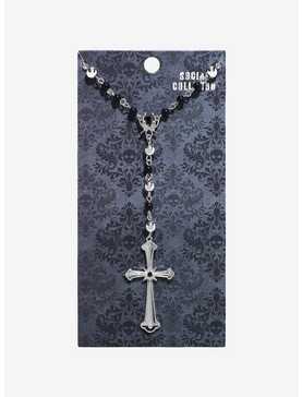 Social Collision® Spider Cross Rosary Necklace, , hi-res