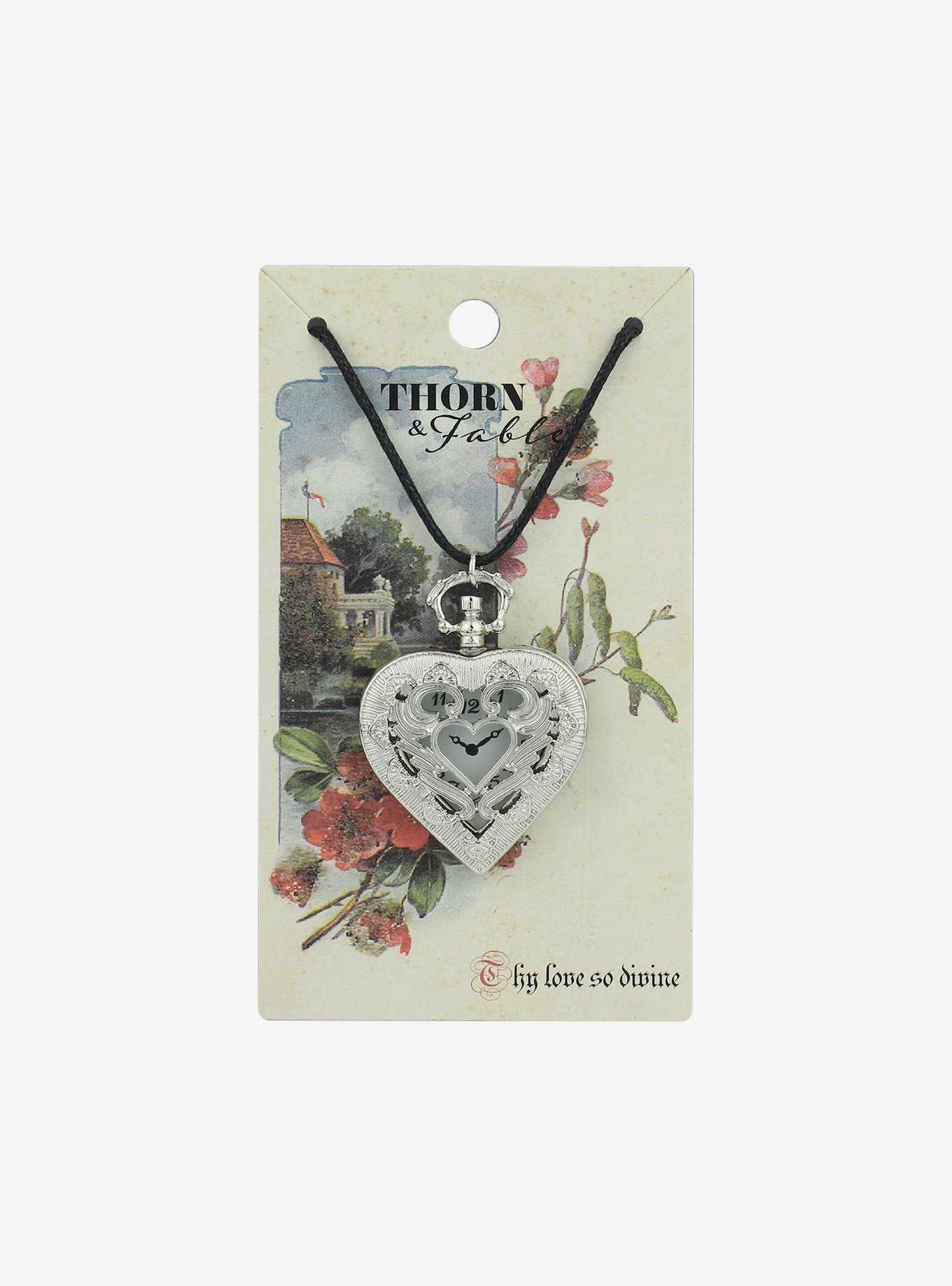 Thorn & Fable Ornate Heart Watch Cord Necklace, , hi-res