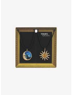 Thorn & Fable Sun & Moon Artwork Cord Necklace Best Friend Cord Necklace Set, , hi-res