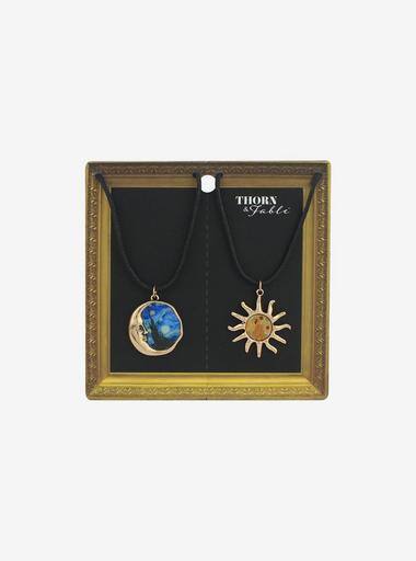 Thorn & Fable Sun & Moon Artwork Cord Necklace Best Friend Cord