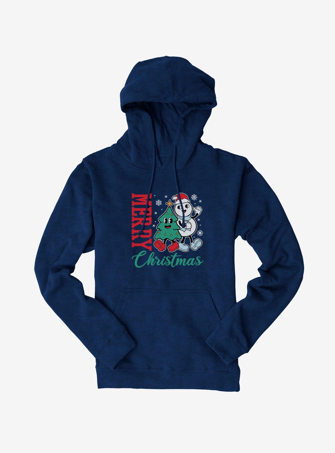 Hot Topic Merry Christmas Snowman And Tree Hoodie