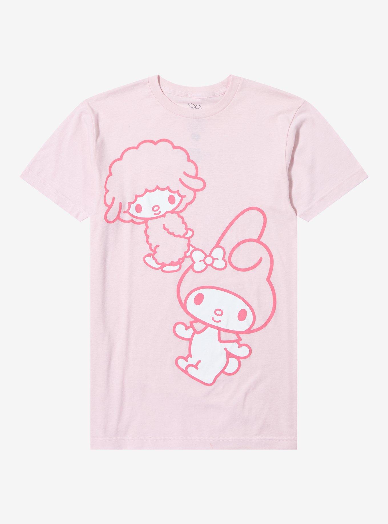 My Melody & My Sweet Piano Pastel Pink Boyfriend Fit Girls T-Shirt