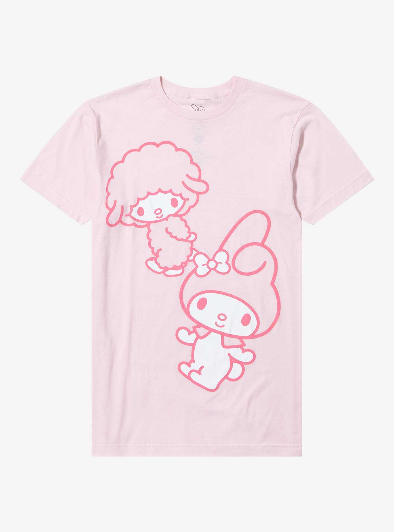 My Melody & My Sweet Piano Pastel Pink Boyfriend Fit Girls T-Shirt, , hi-res