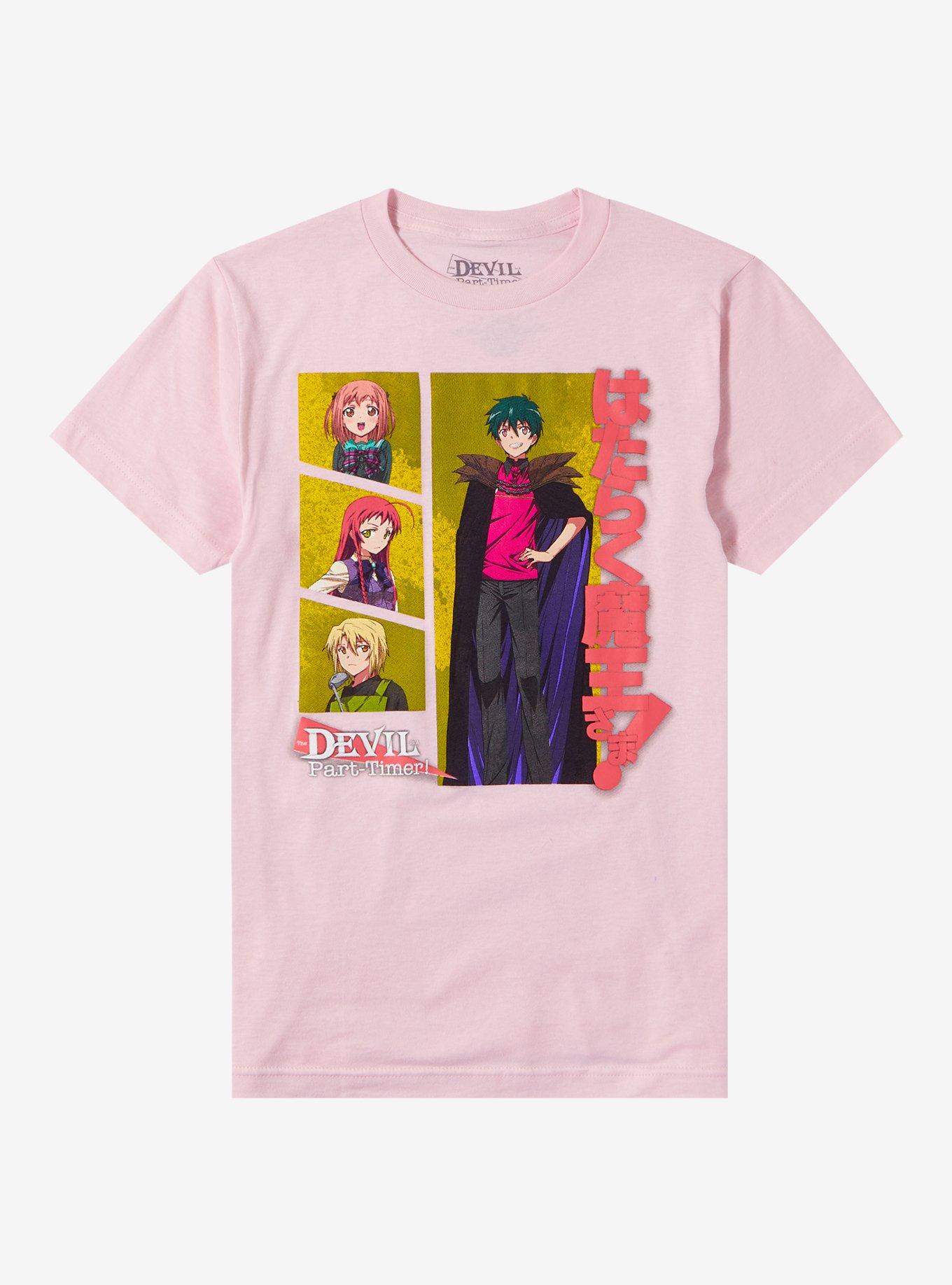 The Devil Is A Part-Timer Characters Juniors Pink T-shirt-Medium