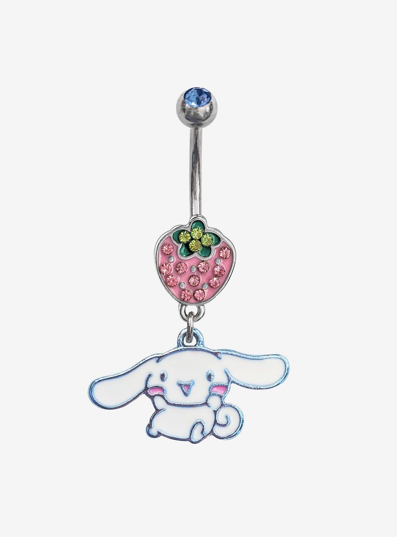 14G Steel Cinnamoroll Bling Navel Barbell, , hi-res