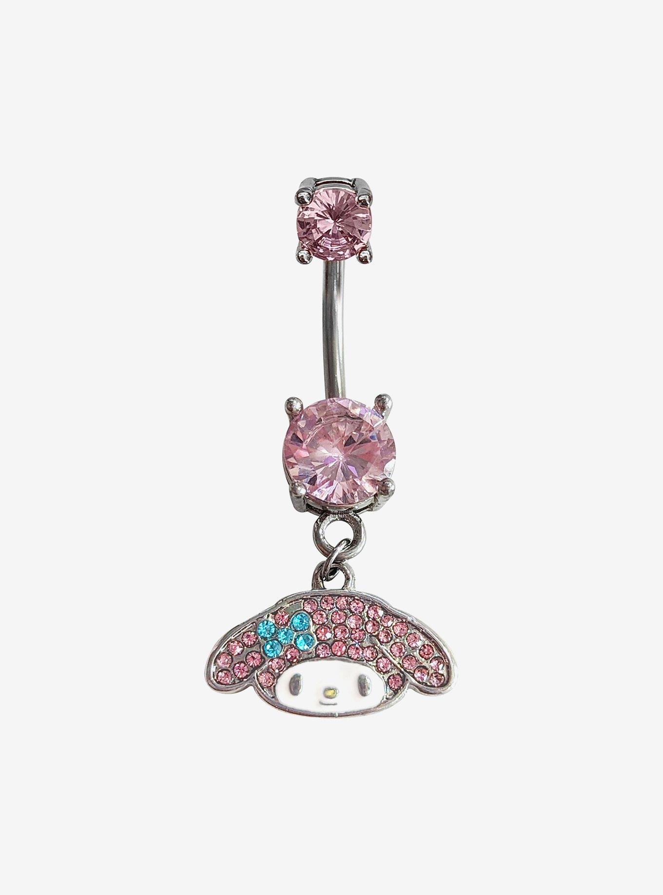 14G Steel My Melody Bling Navel Barbell, , hi-res