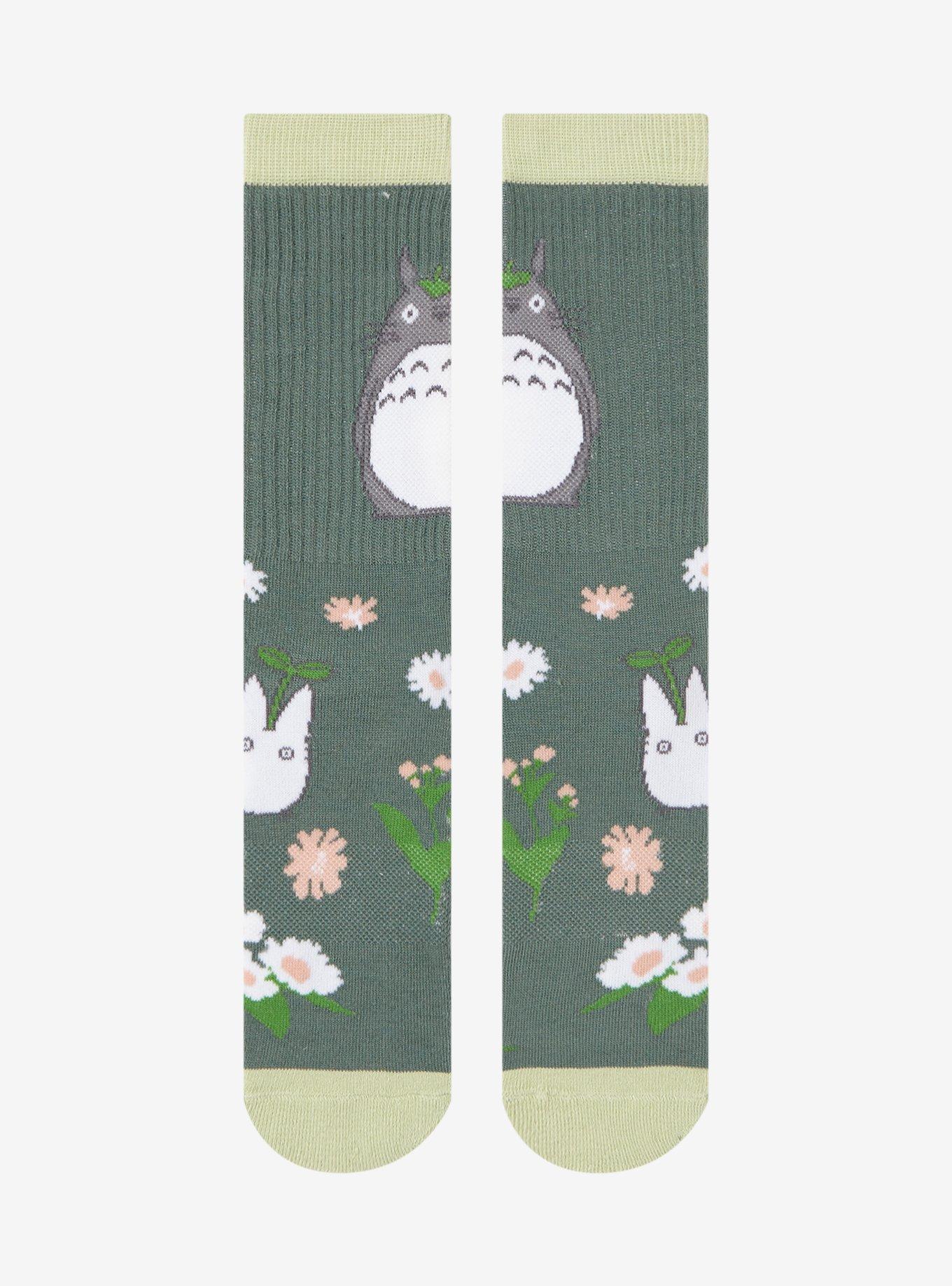 Studio Ghibli My Neighbor Totoro Floral Totoro Allover Print Crew Socks - BoxLunch Exclusive
