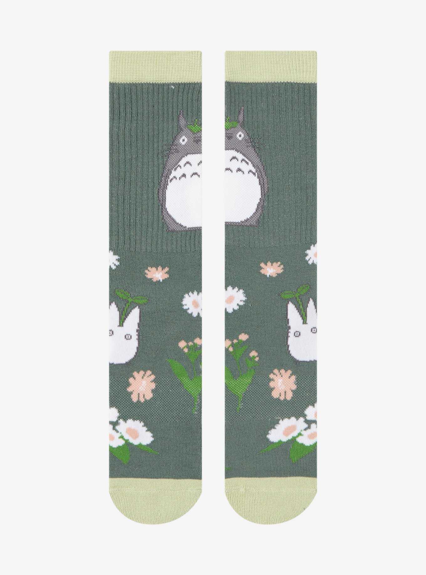 Studio Ghibli My Neighbor Totoro Floral Totoro Allover Print Crew Socks - BoxLunch Exclusive, , hi-res