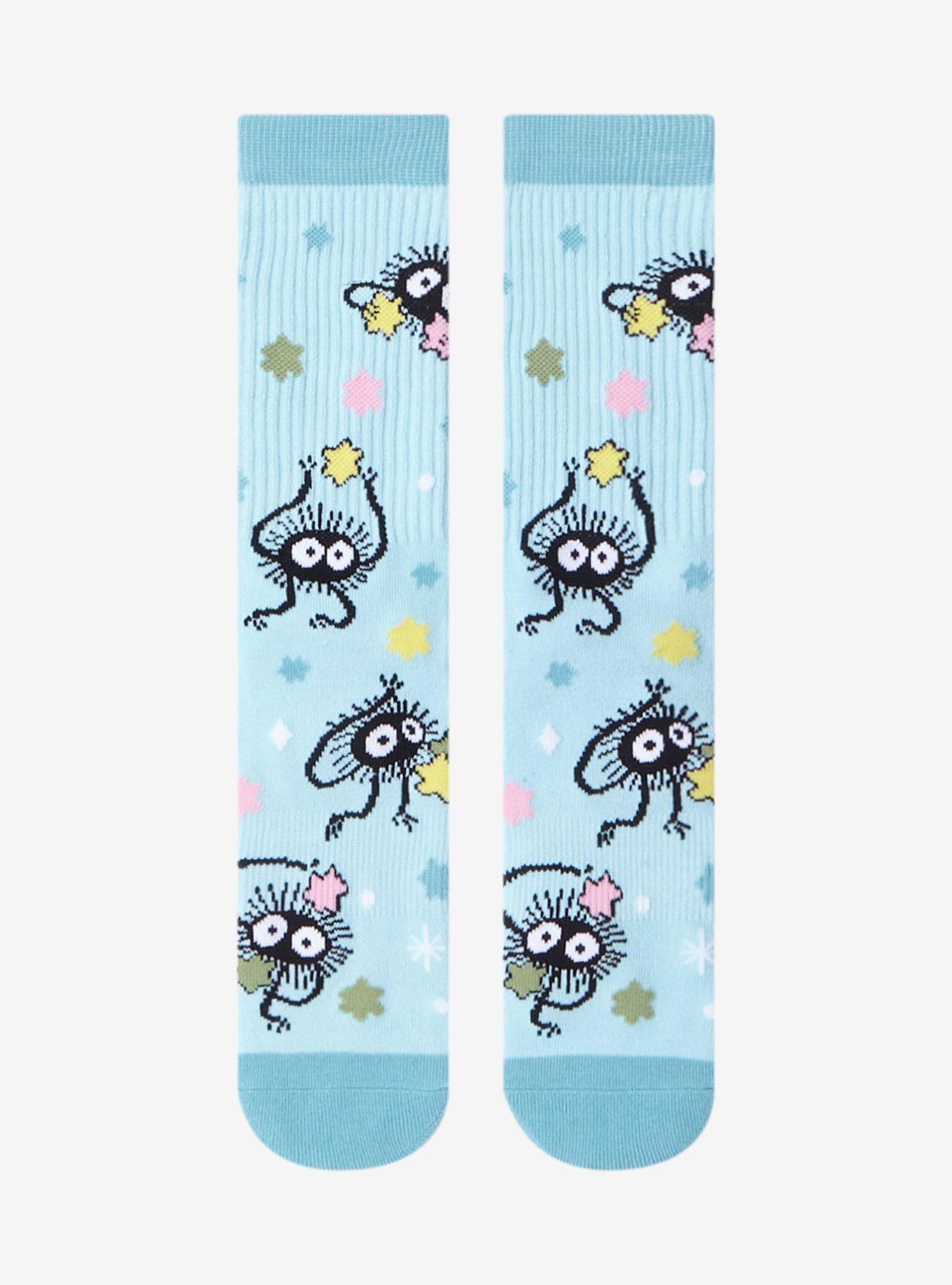 Studio Ghibli Spirited Away Soot Sprites Stars Allover Print Crew Socks — BoxLunch Exclusive