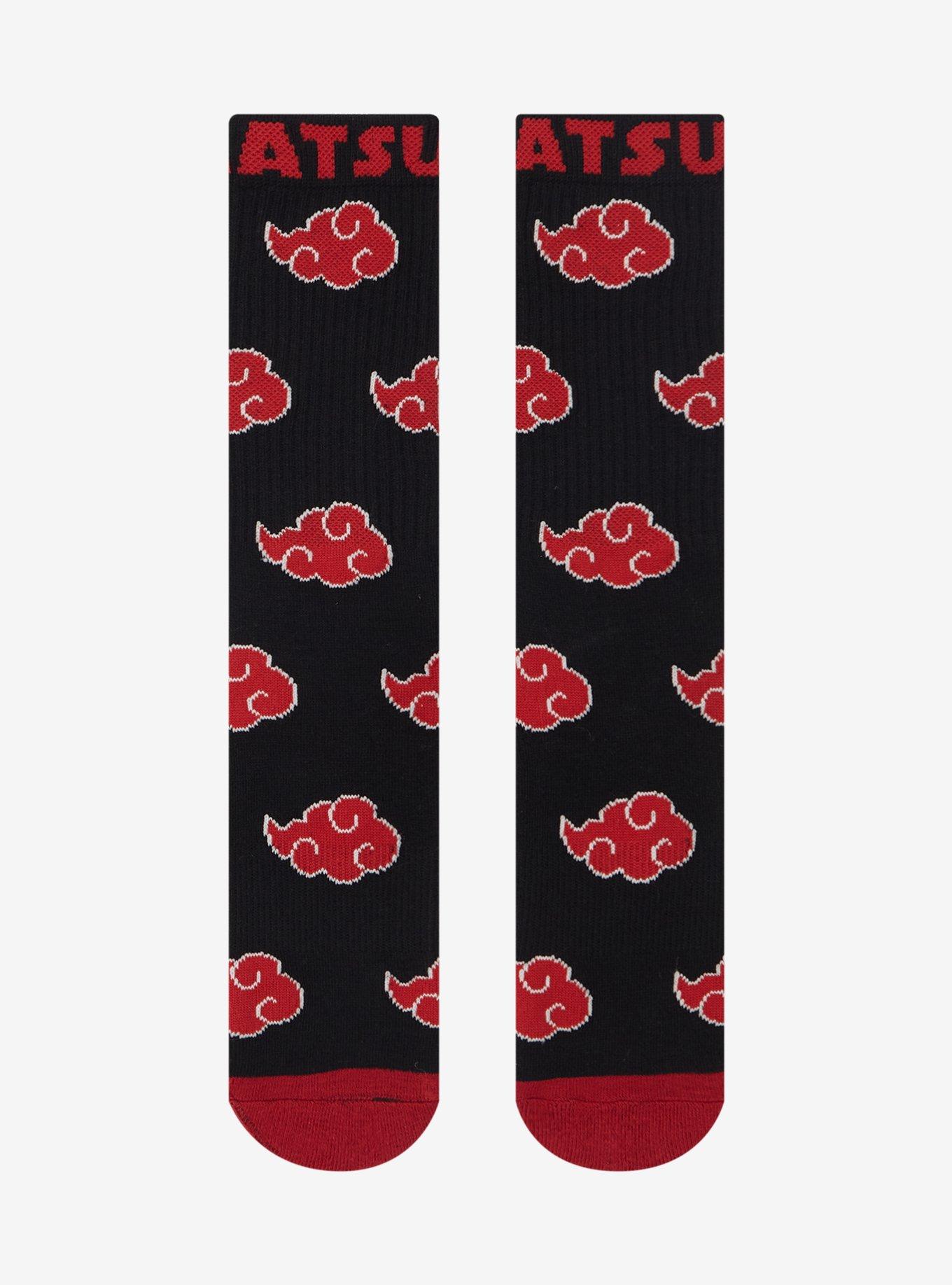 Naruto Shippuden Akatsuki Clouds Allover Print Crew Socks - BoxLunch Exclusive