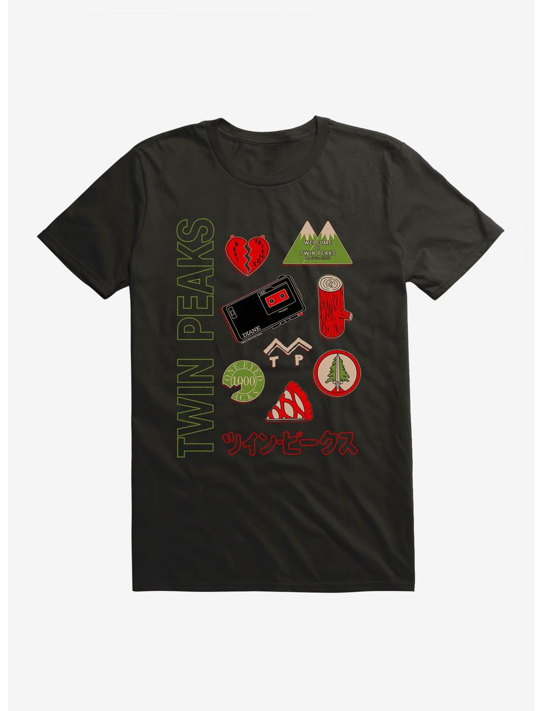Twin Peaks Icons T-Shirt, BLACK, hi-res