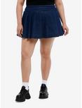 Social Collision® Dark Denim Pleated Skirt Plus Size, DARK BLUE, hi-res