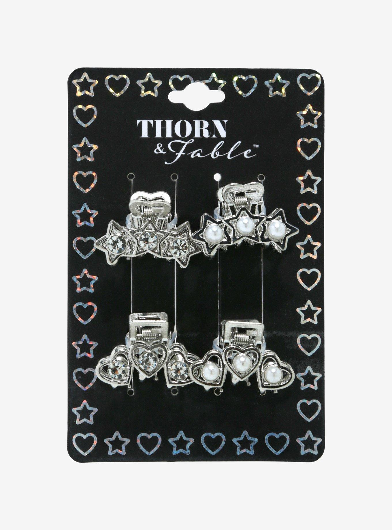 Thorn & Fable® Heart & Star Mini Claw Hair Clip Set, , hi-res