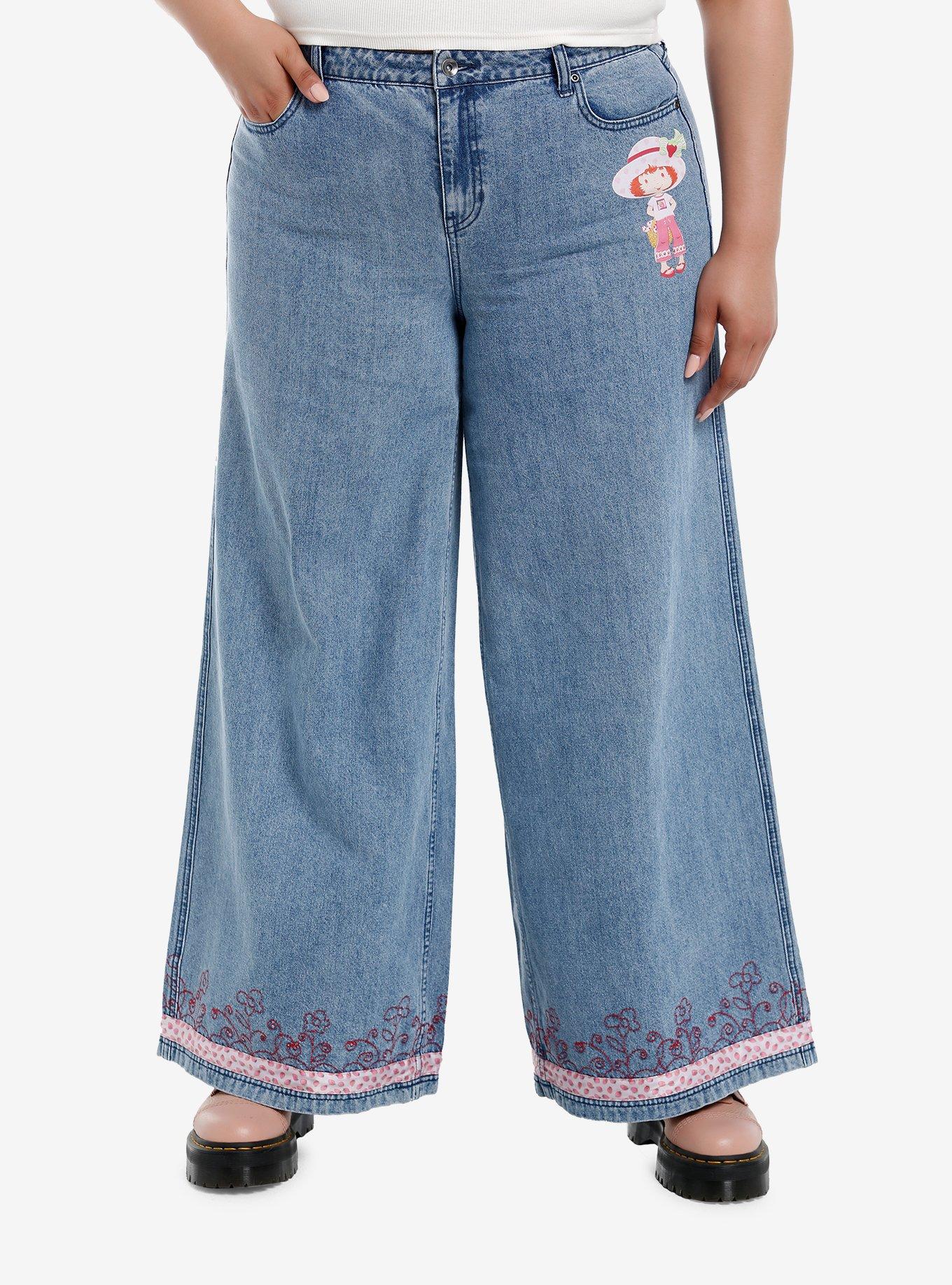 Strawberry Shortcake Wide-Leg Jeans Plus Size, , hi-res