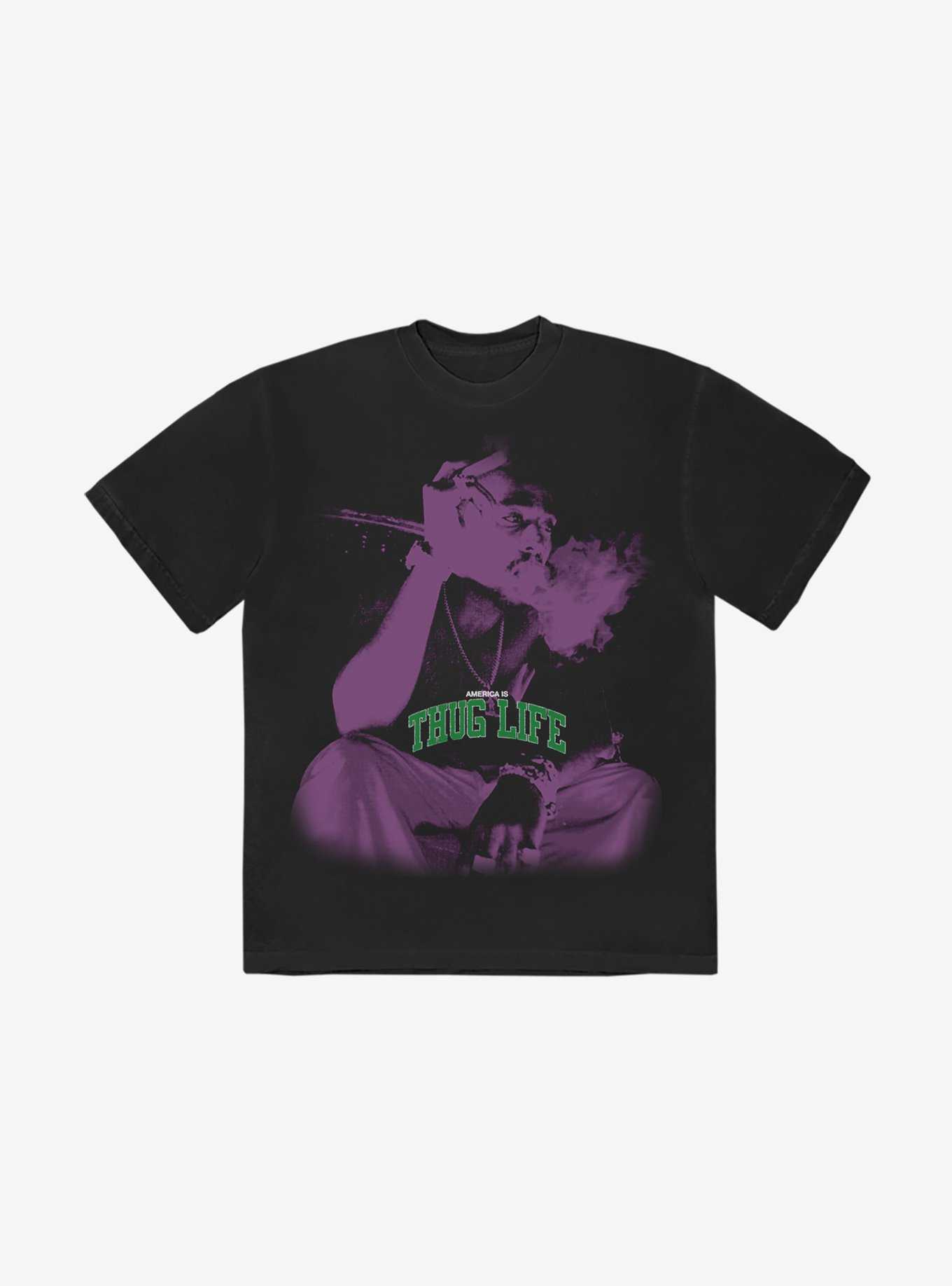 Tupac Purple Smoke Boyfriend Fit Girls T-Shirt, , hi-res